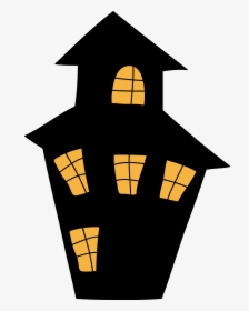 Haunted House Clipart Png - Black Halloween House Cartoon, Transparent Png, Free Download