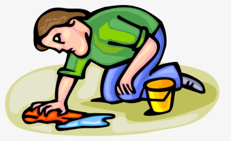 Vector Illustration Of Cleaning Up Liquid Spill With, HD Png Download, Free Download