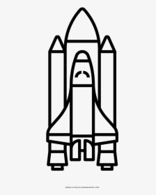 Nave-espacial Coloring Page - Spaceship Clipart Black And White, HD Png Download, Free Download