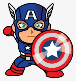 Infant United America States Cuteness Captain Cartoon - Baby Captain America Cartoon, HD Png Download, Free Download