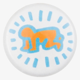 Keith Haring Radiant Baby Orange Art Button Museum, HD Png Download, Free Download