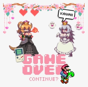 #bowsette #boosette #gameover #8bit #mario #videogames - Gif De Game Over, HD Png Download, Free Download