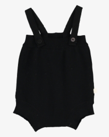 Mini Sibling Black Tricot Romper With Suspenders - Skirt, HD Png Download, Free Download