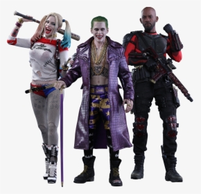 Joker, Harley Quinn & Deadshot 1/6th Scale Hot Toys - Harley Quinn And Joker Hot Toys, HD Png Download, Free Download
