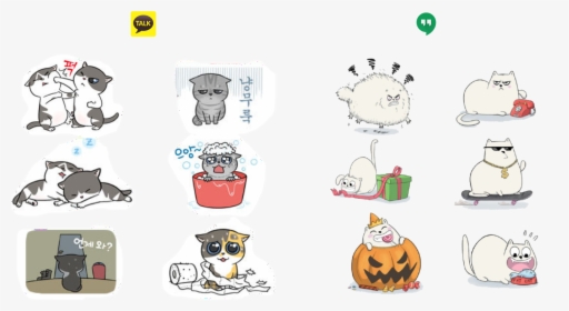 Kakaotalk On The Left, Hangouts On The Right - Cartoon, HD Png Download, Free Download