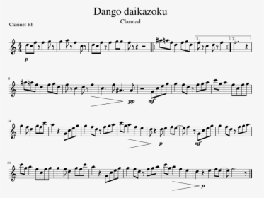 Dango Daikazoku Sheet Music 1 Of 1 Pages - Drum N Bass Sheet, HD Png Download, Free Download