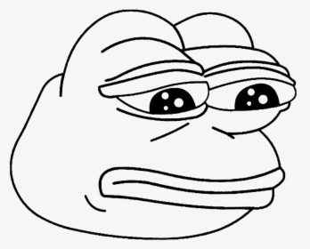 Sad Pepe The Frog Meme Png Free Download - Pepe The Frog Black And White, Transparent Png, Free Download