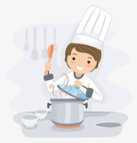 Cooking A Little Cook Who Is Clipart Cartoon Transparent - صورة كرتونية بنت تطبخ, HD Png Download, Free Download