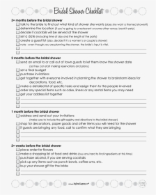 Bridal Shower Checklist Main Image - Bridal Shower Checklist Template, HD Png Download, Free Download
