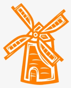 Vector Illustration Of Dutch Windmill In The Netherlands, - Dutch Orange Clipart Windmill, HD Png Download, Free Download