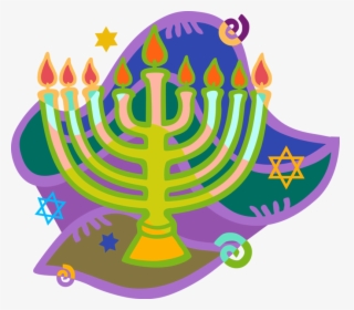 Vector Illustration Of Jewish Chanukah Hanukkah Menorah - Hanukkah Clipart, HD Png Download, Free Download