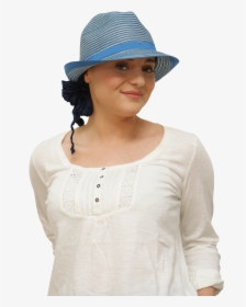 Sky Blue Trilby Chemo Hat - Girl, HD Png Download, Free Download