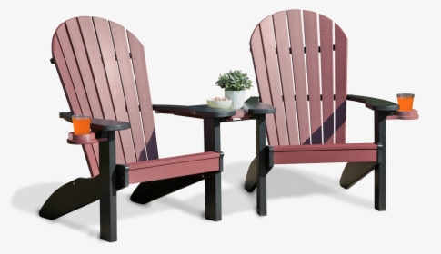 Deck Furniture Adirondack Companion Set Cherrywood - Chair, HD Png Download, Free Download