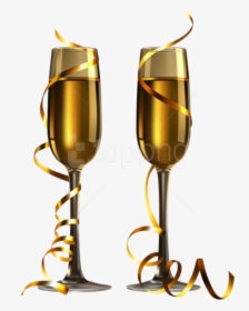 New Year Glasses Free - Champagne Glass On Transparent Background, HD Png Download, Free Download