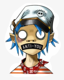 #gorillaz #2d - Gorillaz Lead Singer Cartoon, HD Png Download, Free Download