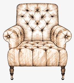 Drawing Couch Interior Design Services Chair Sketch - Couch Chair Drawing, HD Png Download, Free Download