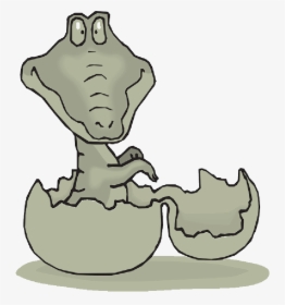 Baby, Cartoon, Egg, Shell, Hatching, Alligator, Hatch - Alligator In Egg Cartoon, HD Png Download, Free Download