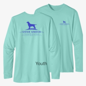 L/s Youth Tidal Tech Lateral Logo Seagrass T-shirt - Over Under, HD Png Download, Free Download