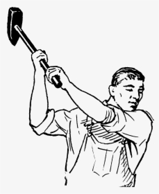 Drawing Of A Man With A Hammer, HD Png Download, Free Download