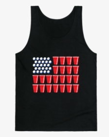 Beer Pong American Flag Shirt, HD Png Download, Free Download