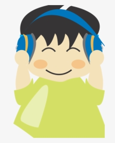 Free Yellow Headphone Free Boy With Headphone1 - Boy Wearing Headphones Clipart, HD Png Download, Free Download