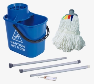 Blue Mop Bucket And Mop, HD Png Download, Free Download