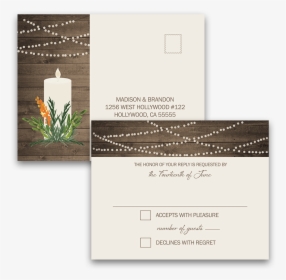 Rustic Greenery Wedding Rsvp Postcard - Advent Candle, HD Png Download, Free Download