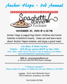 Spaghetti Dinner Flyer 2020 - Spaghetti Dinner Fundraiser Banner, HD Png Download, Free Download