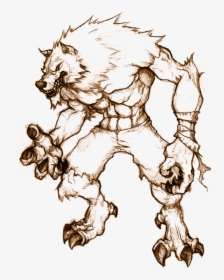 Werewolf Drawing 2 - Sketch, HD Png Download, Free Download