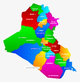 Map Of Republic Of Iraq Provinces Capitals - Republic Of Iraq Map, HD Png Download, Free Download