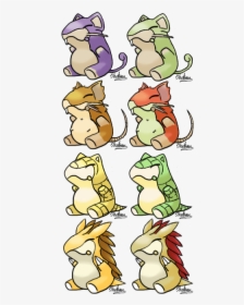 Rattata And Sandshrew Lines Substitutes From - Cartoon, HD Png Download, Free Download