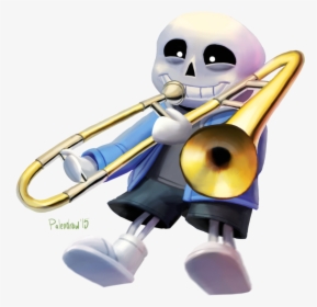 Skeleton Trumpet Png - Sans The Skeleton Trombone, Transparent Png, Free Download