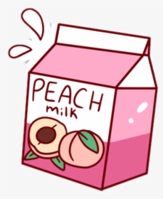 Leite Milk Kawaii Bebida Bebidas Tumblr Peach Peach🍑 - Peach Milk, HD Png Download, Free Download