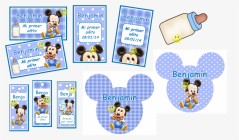 Kit Imprimible De Mickey Mouse Bebe Con Candy Bar Tarje - Cartoon, HD Png Download, Free Download