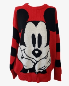 90"s Red Knit Mickey Sweater By Disney - Vintage Disney Red Mickey Sweater, HD Png Download, Free Download
