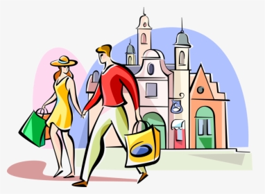 Shopping Clipart Couple Shopping - Tourism Shopping Clipart, HD Png Download, Free Download