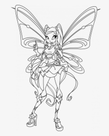 Winx Club Coloring Page 0009 Q1 - Winx Club Stella Sophix Coloring Pages, HD Png Download, Free Download