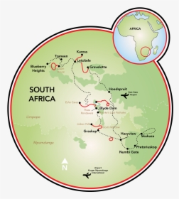 Bike And Safari South Africa Map - Circle, HD Png Download, Free Download