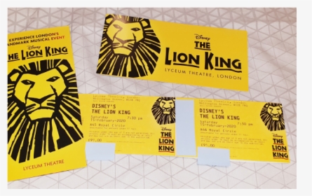 2 Tickets The Lion King 15th Feb 24910 - Lion King Musical, HD Png Download, Free Download
