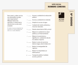 Voto Social Consulta Ciudadana 2019 - Voto De La Consulta Ciudadana, HD Png Download, Free Download