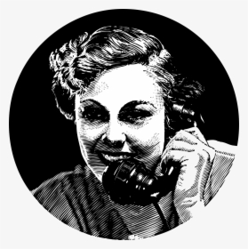 Retro Telephone Woman Free Photo - Illustration, HD Png Download, Free Download