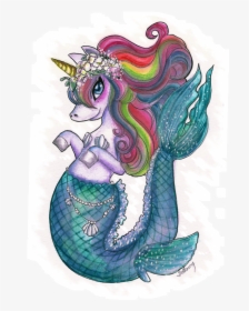 Adesivo Mermaid Unicorn De Ana Paula Sollamyna - Cartoon, HD Png Download, Free Download
