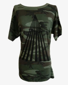 Camouflage T-shirt With Triangle Logo - Blouse, HD Png Download, Free Download