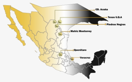 Mapa De Sucursal Siepsa - Mexico Map Vector Png, Transparent Png, Free Download