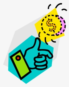Vector Illustration Of Hand Flipping Money Coin In, HD Png Download, Free Download