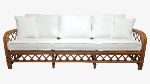 Boho Bamboo White Linen Lounge Sofa - Studio Couch, HD Png Download, Free Download