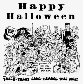 Outline, Silhouette, Boo, Characters, Scary, Ghosts - Happy Halloween Coloring Costum, HD Png Download, Free Download