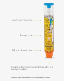 Epipen® Device With Callouts Indicating Easy To Read - Epipen Transparent Background, HD Png Download, Free Download