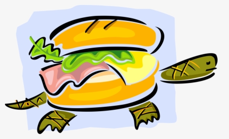Vector Illustration Of Tortoise Or Turtle With Lunch, HD Png Download, Free Download