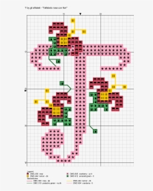 Pink Cursive Monogram W/ Flower Cross Stitch Pattern - Free Cross Stitch Floral Alphabet Patterns, HD Png Download, Free Download
